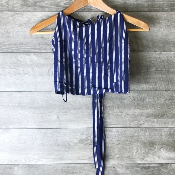 PacSun Tops - Lottie Moss PacSun striped open back tie crop top